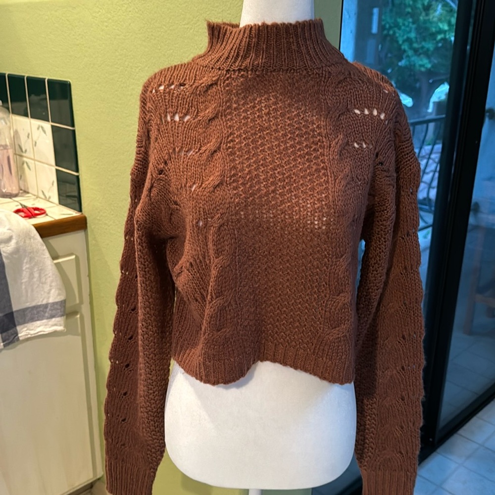 Woven Heart cropped sweater S